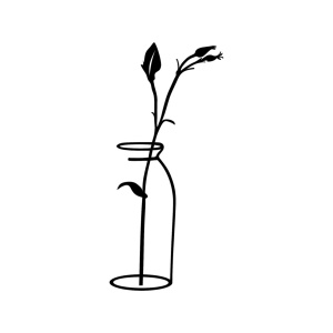 Μεταλλικός πίνακας Flower Μαύρο 33x0.15x71 cm - Img 4