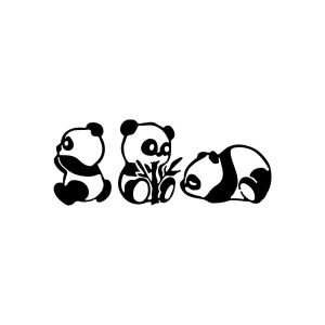 Μεταλλικός πίνακας Pandas Μαύρο 18x26 cm - Img 5