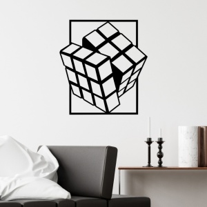 Μεταλλικός πίνακας Rubik's Μαύρο 64x69 cm - Img 2