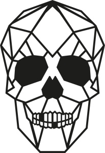 Μεταλλικός πίνακας Skull Μαύρο 35x50 cm - Img 2