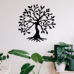 Μεταλλικός πίνακας Tree Μαύρο 60x60 cm - Img 2