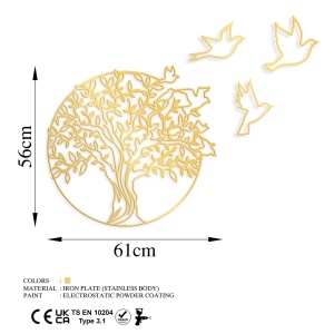 Μεταλλικός πίνακας Tree Χρυσό 61x56 cm - Img 6