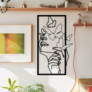 Μεταλλικός πίνακας Butterfly Μαύρο 35.5x60 cm