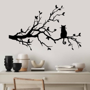 Μεταλλικός πίνακας Cat Μαύρο 80x50 cm