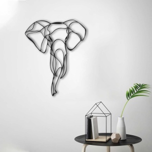 Μεταλλικός πίνακας Elephant Μαύρο 52x41 cm