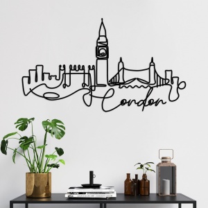 Μεταλλικός πίνακας London Μαύρο 120x53x1.5 cm
