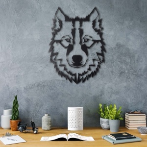 Μεταλλικός πίνακας Wolf Μαύρο 38x50 cm