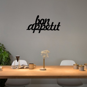Μεταλλικό Διακοσμητικό Τοίχου Bon Appetit 1, Μαύρο, 50x30 cm