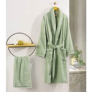 Μπουρνούζι και Πετσέτα Unisex, Deluxe Πράσινο, Μέγεθος L (Βαμβάκι 100%)