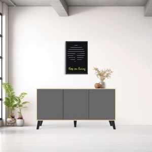 Μπουφές Billie, Ανθρακί, 40x149x77 cm