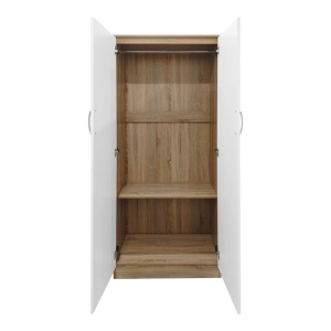 Ντουλάπα με 6 Πόρτες, Athos I, V26, Λευκό-Δρυς, 240x42x180 cm - Img 3