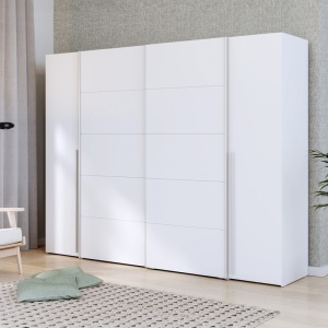 Ντουλάπα Verzo 4 Πόρτες Λευκό μελαμίνη 270.5x61.5x210.5 cm - Img 2