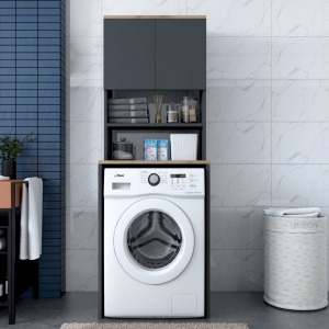 Ντουλάπι για Πλυντήριο Ρούχων KD101 Καρυδί 65x183.6x60 cm - Img 2