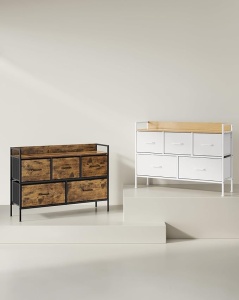 Ντουλάπι με Συρτάρια Songmics Καφέ 98.2x29x70 cm - Img 2