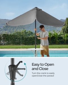Ομπρέλα κήπου Songmics Γκρι 200x150x230 cm - Img 3
