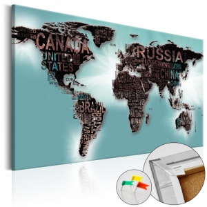 Πίνακας από φελλό - Subtlety of the World [Cork Map] 60x40 cm