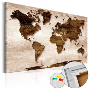 Πίνακας από φελλό - The Brown Earth [Cork Map] 60x40 cm