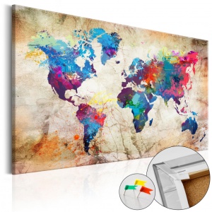 Πίνακας από φελλό - World Map: Urban Style [Cork Map] 120x80 cm