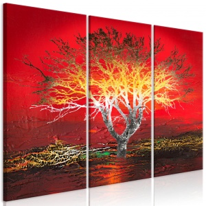 Πίνακας - Fiery Sky (3 Parts) 90x60 cm