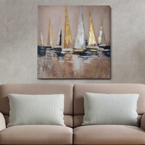 Πίνακας în ulei OPG45372 Πολύχρωμος 70x70x3 cm