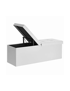 Παγκάκι Αποθήκευσης Songmics, 120 L, LSF75WT, Λευκό, 300 Kg, 110 x 38 x 38 cm