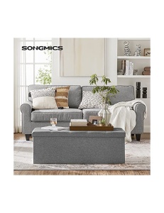 Πάγκος αποθήκευσης, Songmics, 110 x 38 x 38 cm, 120 L, LSF77G, Γκρι - Img 2