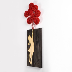 Πίνακας από ξύλο και μέταλλο Banksy Καρυδί 34x99 cm - Img 7