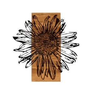 Πίνακας από ξύλο και μέταλλο Daisy Μαύρο 56x58 cm - Img 5