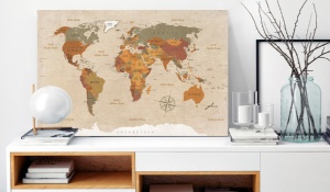 Πίνακας από φελλό - Beige Chic [Cork Map] 90x60 cm - Img 2