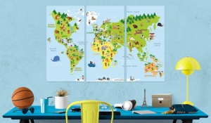 Πίνακας από φελλό - Children's World [Cork Map] 60x40 cm - Img 2