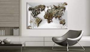 Πίνακας από φελλό - Golden Future [Cork Map] 90x60 cm - Img 2
