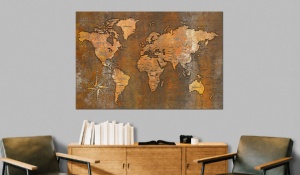 Πίνακας από φελλό - Rusty World [Cork Map] 120x80 cm - Img 2
