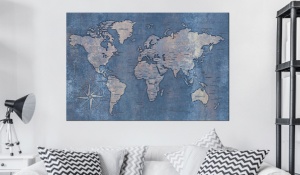 Πίνακας από φελλό - Sapphire Planet [Cork Map] 90x60 cm - Img 2