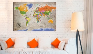 Πίνακας από φελλό - World Map: Retro Style [Cork Map] 120x80 cm - Img 2