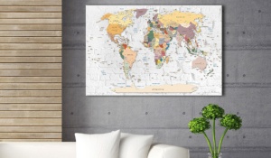 Πίνακας από φελλό - World's Walls [Cork Map] 90x60 cm - Img 2