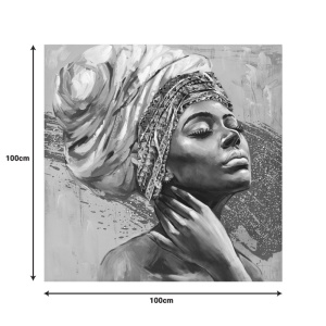 Πίνακας καμβά Africana Inart, Pako World, 100x3x100 cm - Img 2