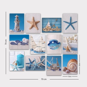 Πίνακας, σετ 12 τεμαχίων 12MDF30YS Πολύχρωμος 20x15x3 cm - Img 2