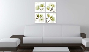 Πίνακας - Admiration of Magnolia 90x90 cm - Img 2