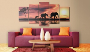 Πίνακας - African elephants family 200x100 cm - Img 2