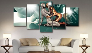 Πίνακας - Azure Love 100x50 cm - Img 2