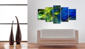 Πίνακας - Dance of Green Flames 200x100 cm - Img 2