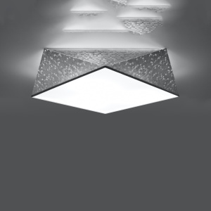 Πλαφονιέρα Hexa, Ασημί, 45x45x15 cm - Img 3