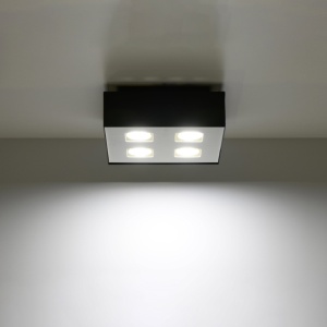 Πλαφονιέρα Mono, Μαύρη, 24x24x11 cm - Img 3