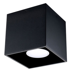 Πλαφονιέρα Quad, Μαύρη, 10x10x10 cm
