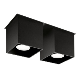 Πλαφονιέρα Quad, Μαύρη, 26x11x12 cm