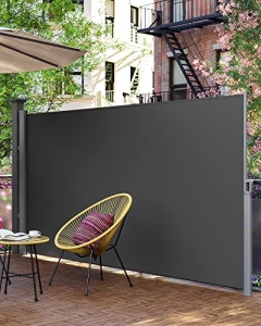 Πλευρική αντηλιακή τέντα, Songmics, Γκρι, 180x400 cm