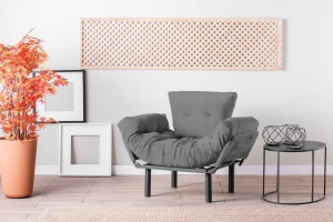 Πολυθρόνα Nitta Γκρι 135x70x45 cm