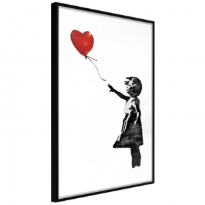 Πόστερ - Banksy: Girl with Balloon II, με μαύρη κορνίζα, 30x45 cm