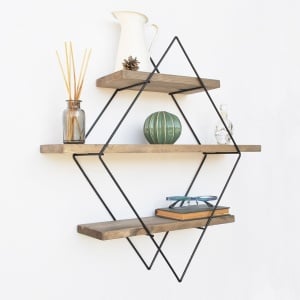 Ράφι din ξύλο Wr007 Καρυδί 60x60x14 cm