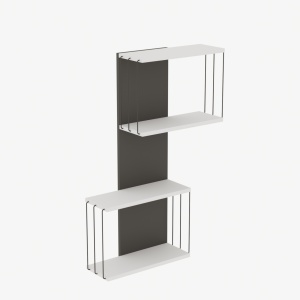Ράφι τοίχου Destan Λευκό 65x96x19 cm - Img 2